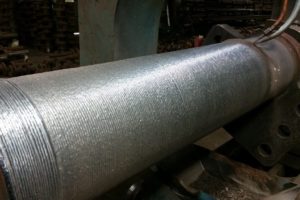 Submerged arc welding of a large rudder shaft