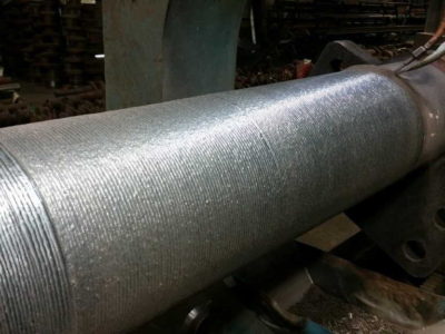 Submerged arc welding of a large rudder shaft